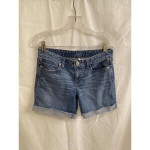Loft Ann Taylor Womans Size 2 (26W) Med Wash Cuffed Denim Shorts